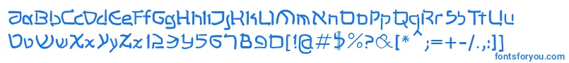 フォントShalommk – 白い背景に青い文字