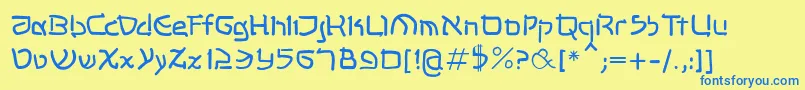 Shalommk Font – Blue Fonts on Yellow Background