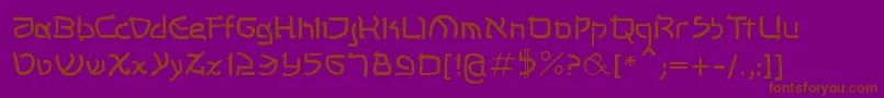 Shalommk-Schriftart – Braune Schriften auf violettem Hintergrund