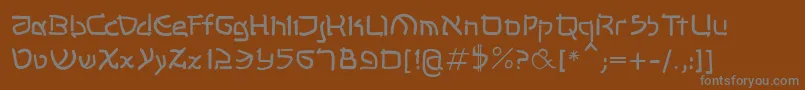 フォントShalommk – 茶色の背景に灰色の文字