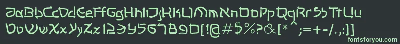 Shalommk Font – Green Fonts on Black Background