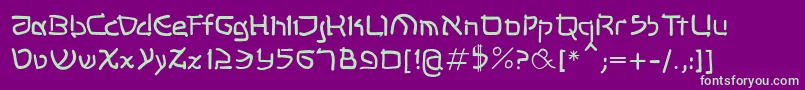 Shalommk Font – Green Fonts on Purple Background