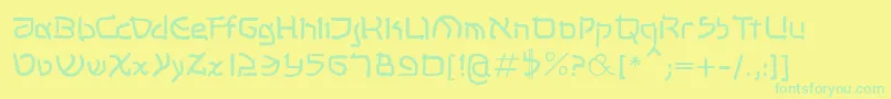 Shalommk Font – Green Fonts on Yellow Background