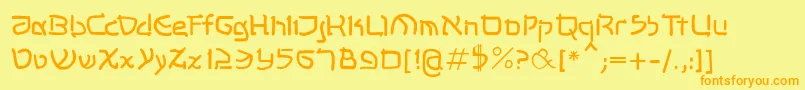 Shalommk Font – Orange Fonts on Yellow Background