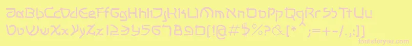 Shalommk Font – Pink Fonts on Yellow Background