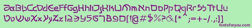 Shalommk Font – Purple Fonts on Green Background