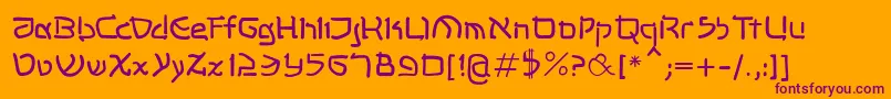 Shalommk Font – Purple Fonts on Orange Background