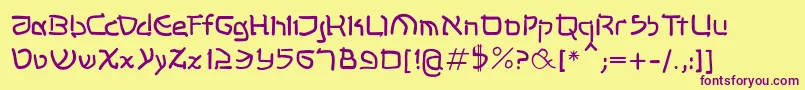 Shalommk Font – Purple Fonts on Yellow Background