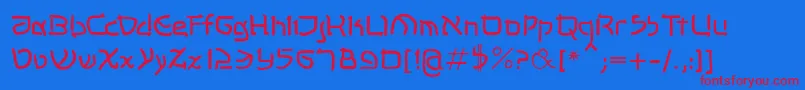 Shalommk Font – Red Fonts on Blue Background