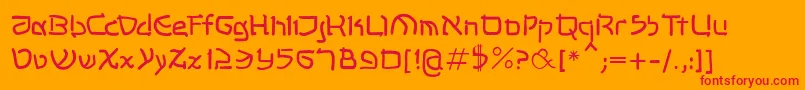 フォントShalommk – オレンジの背景に赤い文字