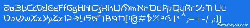 フォントShalommk – 青い背景に白い文字