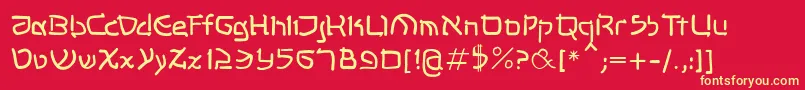 Shalommk Font – Yellow Fonts on Red Background