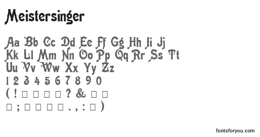 A fonte Meistersinger – alfabeto, números, caracteres especiais
