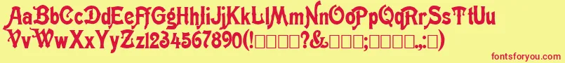 Meistersinger Font – Red Fonts on Yellow Background