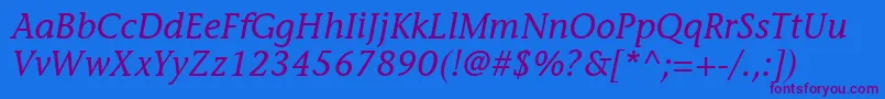 ItcStoneInformalLtItalic Font – Purple Fonts on Blue Background