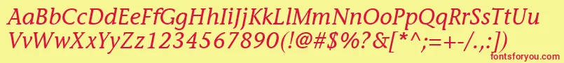 ItcStoneInformalLtItalic Font – Red Fonts on Yellow Background