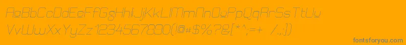 ElgethyEstUpperOblique-Schriftart – Graue Schriften auf orangefarbenem Hintergrund