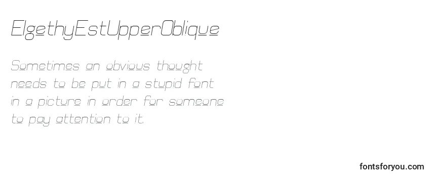 Review of the ElgethyEstUpperOblique Font