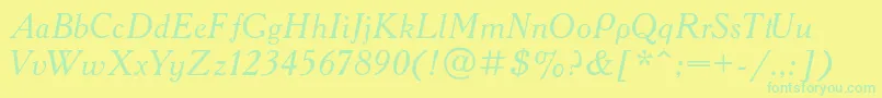 AAdemyItalic Font – Green Fonts on Yellow Background