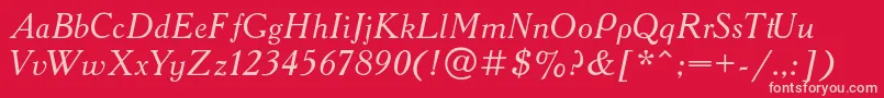 AAdemyItalic Font – Pink Fonts on Red Background