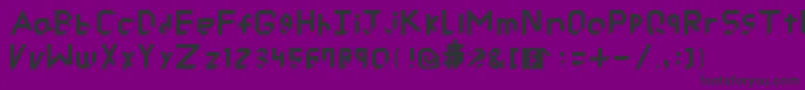 Czcionka RyuCutted – czarne czcionki na fioletowym tle