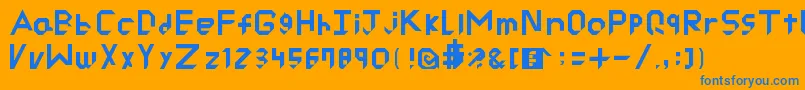 RyuCutted Font – Blue Fonts on Orange Background