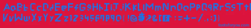 RyuCutted Font – Blue Fonts on Red Background