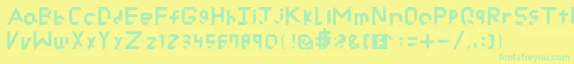 Czcionka RyuCutted – zielone czcionki na żółtym tle