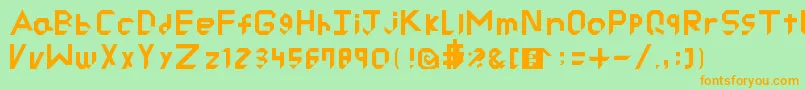 RyuCutted Font – Orange Fonts on Green Background