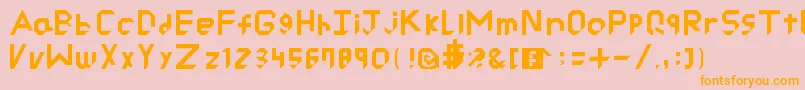 Fonte RyuCutted – fontes laranjas em um fundo rosa