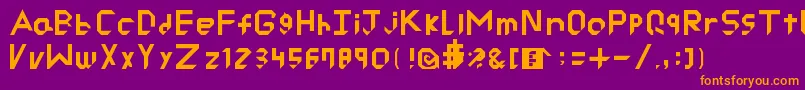 RyuCutted-Schriftart – Orangefarbene Schriften auf violettem Hintergrund