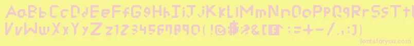 RyuCutted Font – Pink Fonts on Yellow Background