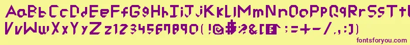 RyuCutted Font – Purple Fonts on Yellow Background