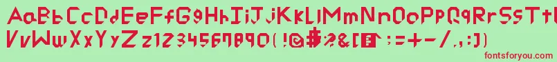 RyuCutted Font – Red Fonts on Green Background