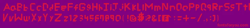 RyuCutted Font – Red Fonts on Purple Background