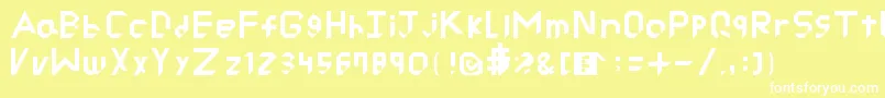 Шрифт RyuCutted – белые шрифты на жёлтом фоне