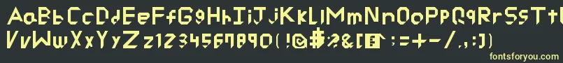 Weitere Informationen zur RyuCutted-Schriftart RyuCutted-Schriftart – Gelbe Schriften auf schwarzem Hintergrund