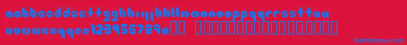フォントBouncer ffy – 赤い背景に青い文字