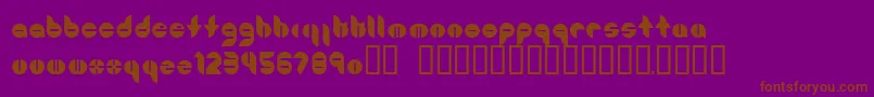 Bouncer ffy-Schriftart – Braune Schriften auf violettem Hintergrund