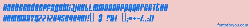 GlareItalic Font – Blue Fonts on Pink Background