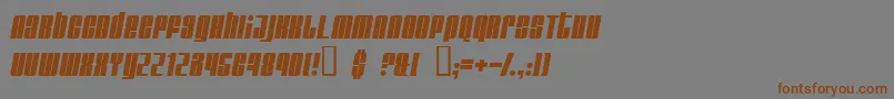 フォントGlareItalic – 茶色の文字が灰色の背景にあります。