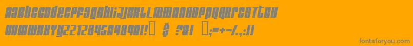 GlareItalic-fontti – harmaat kirjasimet oranssilla taustalla