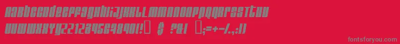 GlareItalic Font – Gray Fonts on Red Background