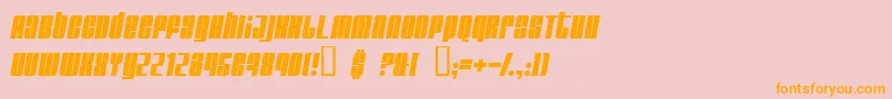Police GlareItalic – polices orange sur fond rose