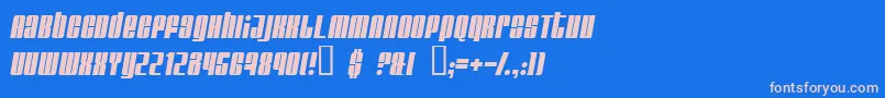 Fonte GlareItalic – fontes rosa em um fundo azul