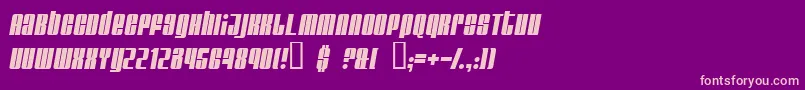GlareItalic-fontti – vaaleanpunaiset fontit violetilla taustalla