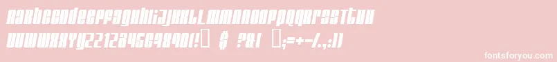 Fonte GlareItalic – fontes brancas em um fundo rosa