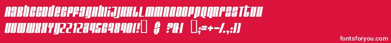 フォントGlareItalic – 赤い背景に白い文字