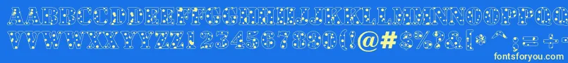 ASignboardtituldrp Font – Yellow Fonts on Blue Background