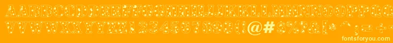 ASignboardtituldrp-Schriftart – Gelbe Schriften auf orangefarbenem Hintergrund